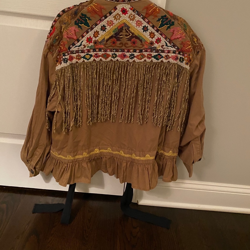 Zara beaded canvas jacket